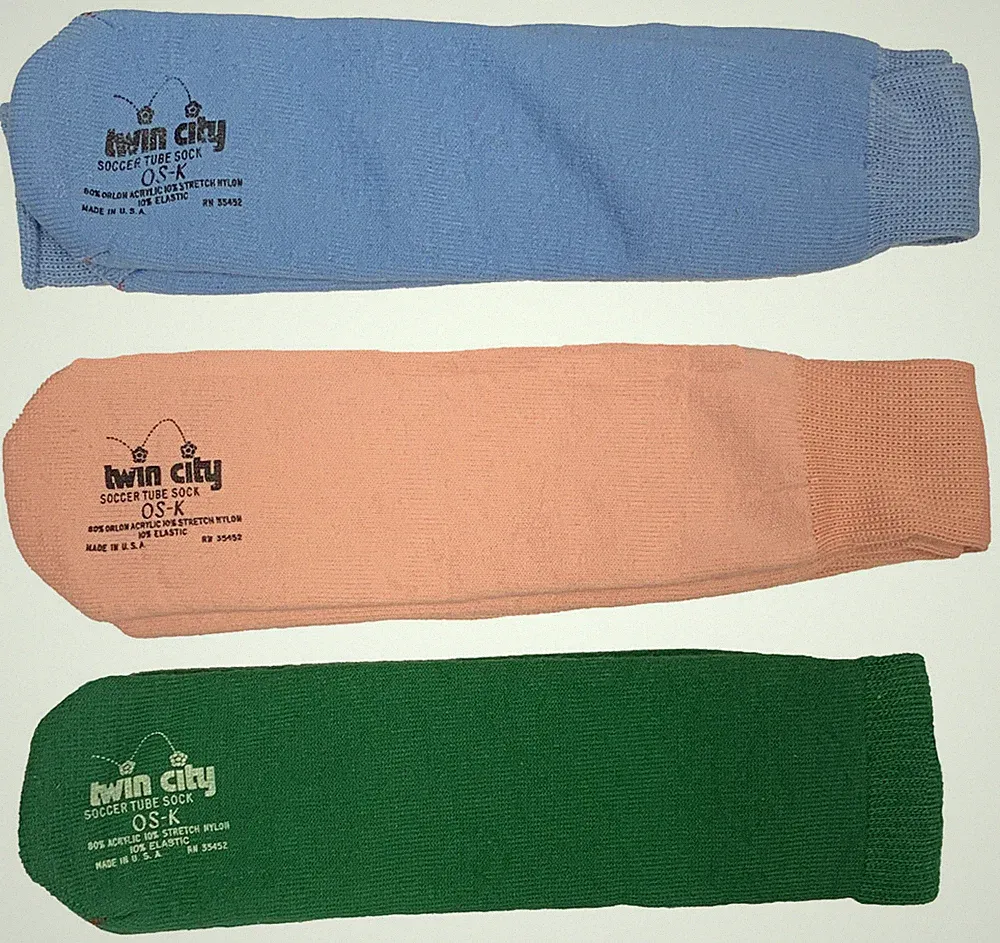 TWIN CITY TCK SOCCER TUBE SOCK SOCKS OSK LARGE NEW PINK, DARK GREEN, LIGHT BLUE
