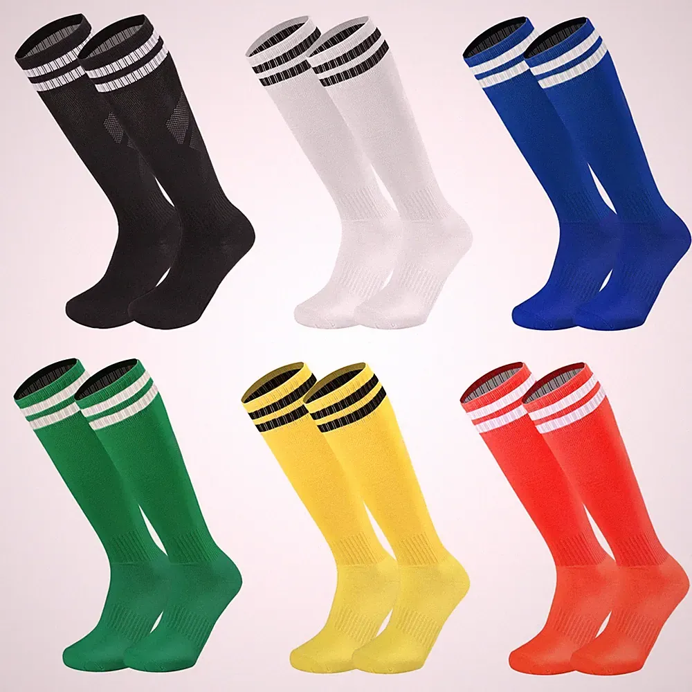 Ultrafun 6 Pairs Kids Youth Soccer Socks Striped Knee High Long Tube socks