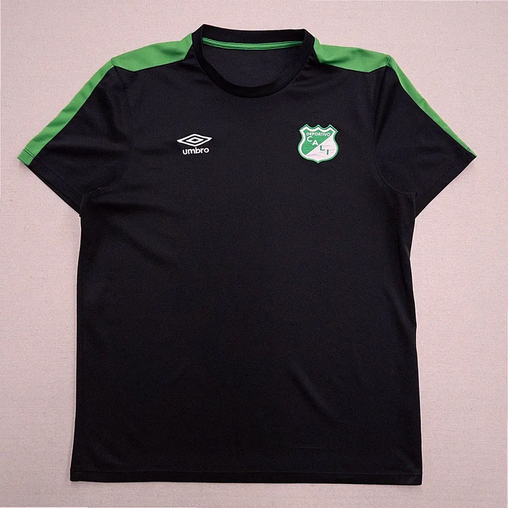 Umbro Deportivo Cali Soccer Training Jersey Medium Black Green Football Shirt
