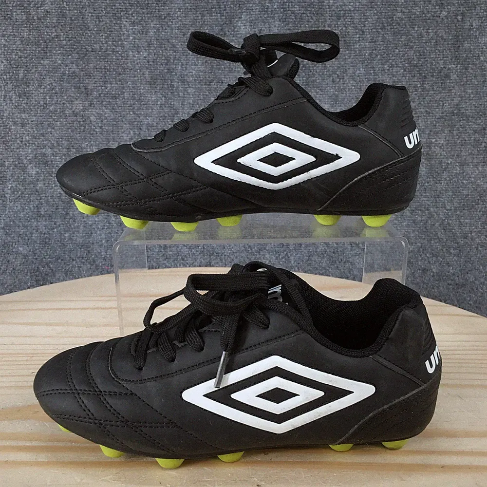 Umbro Finale Soccer Cleats Youth 3 M Black Quilted Toe Box Lace Up Comfort
