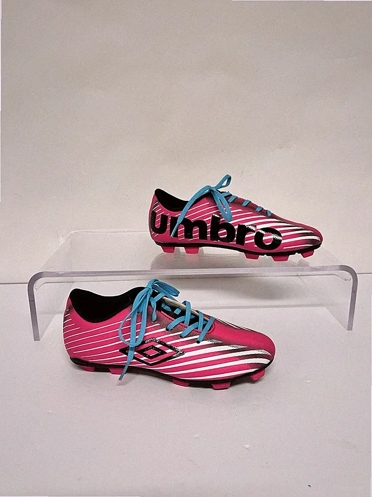 Umbro Girls Arturo 2.0 Soccer Cleats Pink Blue Youth Size 1.5 Firm Ground