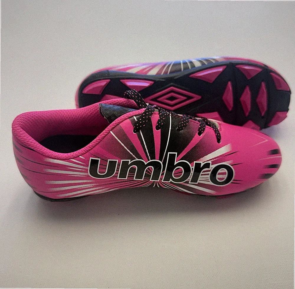 Umbro Girls Soccer Cleats Size 1.5 Youth Vibrant Pink black white New No Box