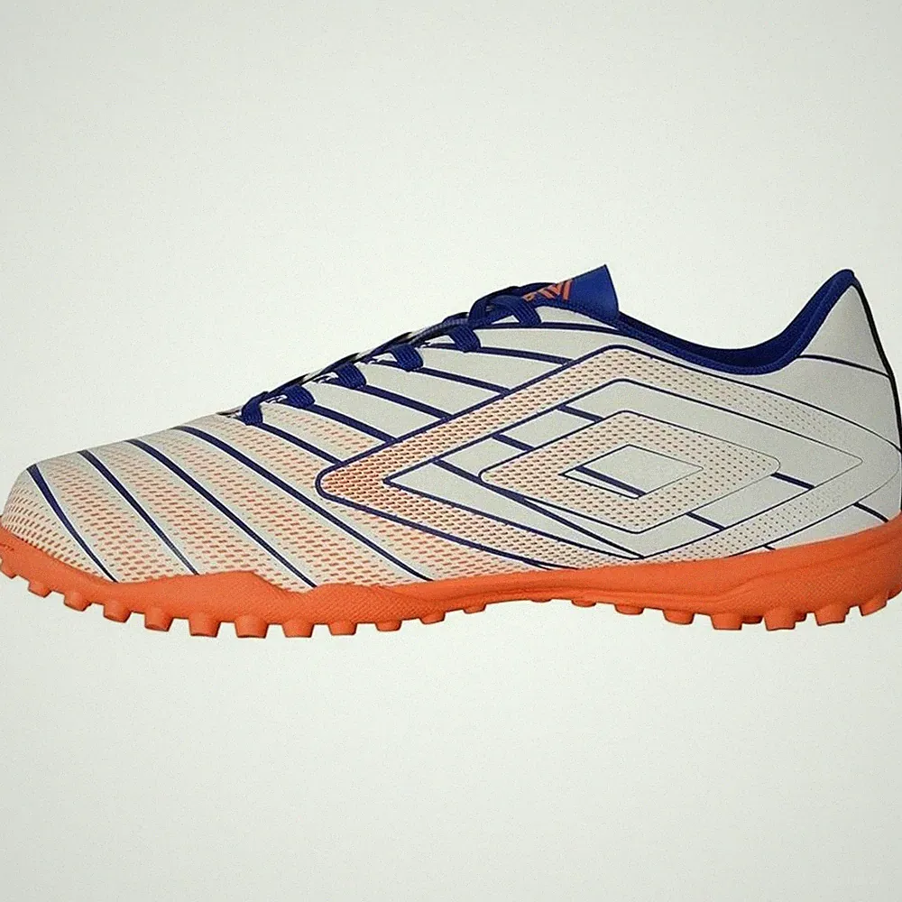 Umbro Men's Velocita Elixir League Turf Soccer Cleats 7.5 White Orange Blue NEW