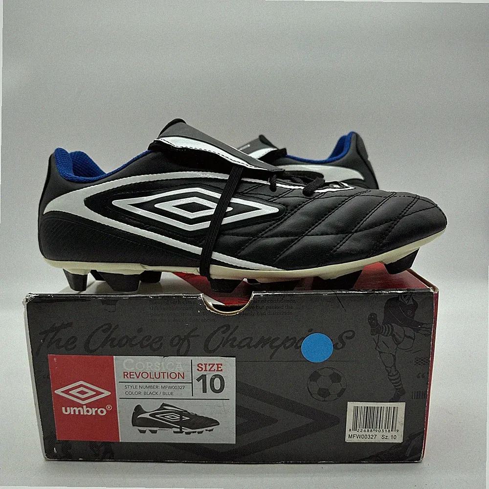 Umbro MFW00327 Mens 10 Black Corsica Revolution Firm Ground FG Soccer Cleats