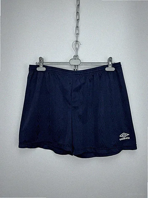 Umbro Navy Blue Soccer Shorts Men XXL Athletic Diamond Pattern Vintage