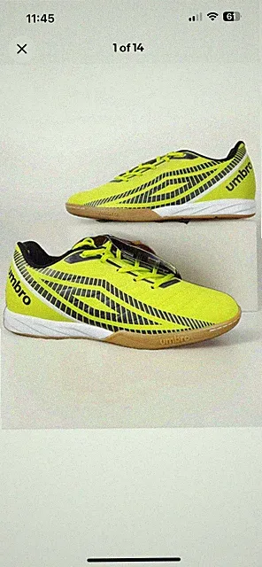 Umbro Sala Z Liga IN Indoor Soccer Shoes Men's Size 12.5 Green Black Gum Sole