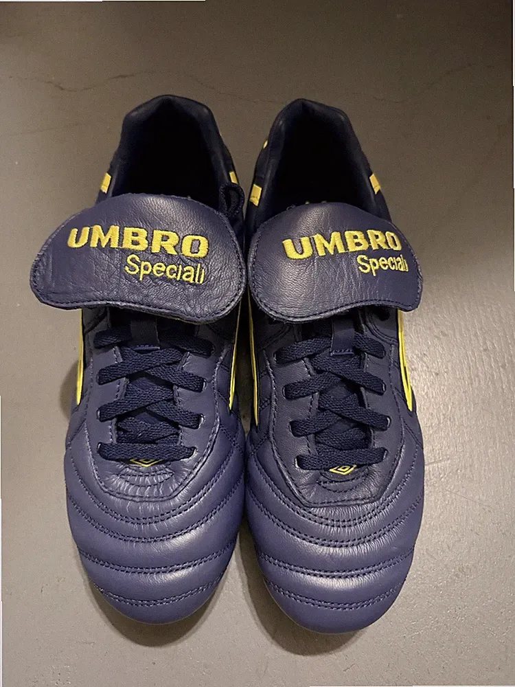 Umbro Speciali Pro 24 FG Soccer Cleats Leather Navy Yellow 86591U-MLL Mens 10.5