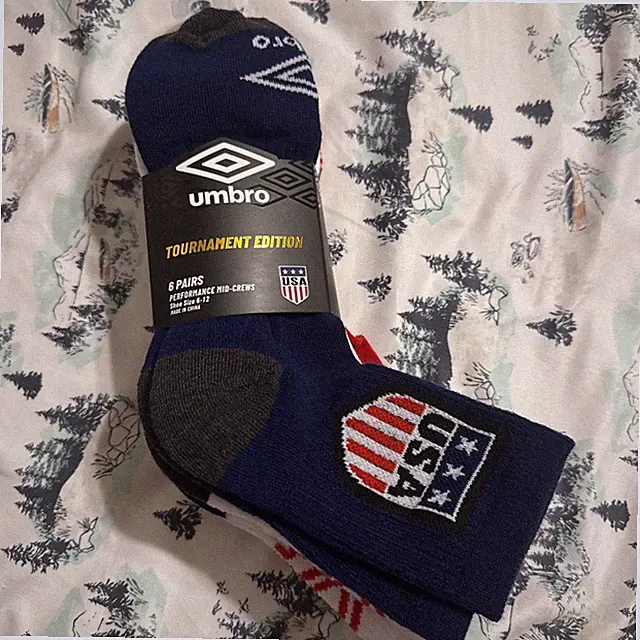 Umbro Tournament Edition USA Soccer Socks 6 Pairs Sz 6-12 New With Tags