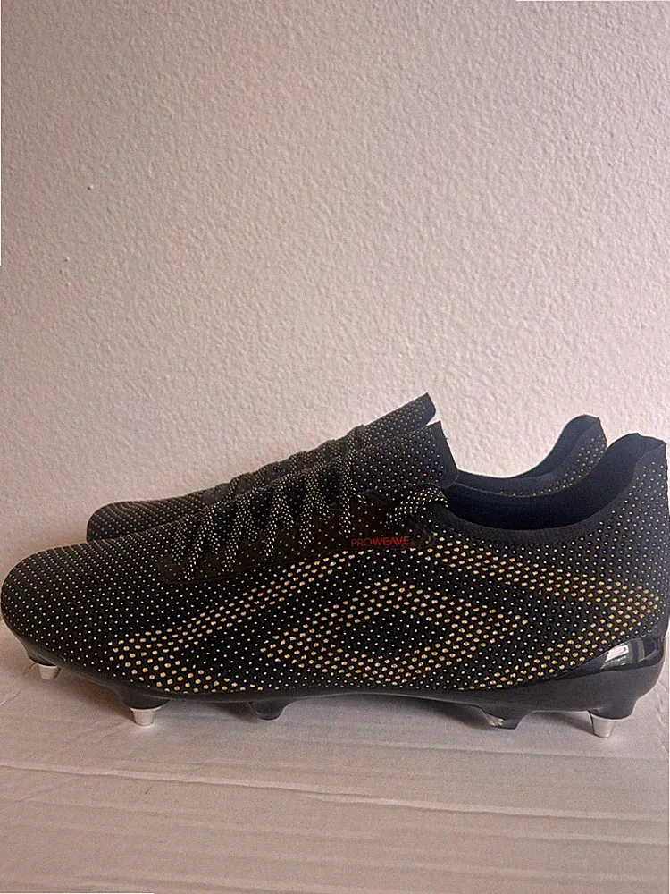 Umbro Velocita Matrix Pro SG Black Gold Fire Size 12.5 Soccer Cleats 82057U-MU4