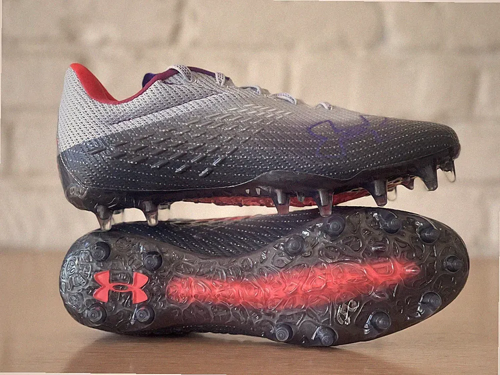 Under Armour Blur Smoke Gray Purple Pink MC Soccer Cleats Shoes Women Size 9 New
