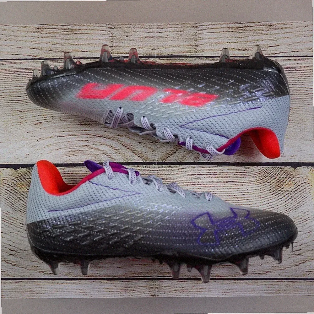 Under Armour Blur Smoke MC Halo Grey Soccer Futbol Cleats Shoes Women's Size 8.5