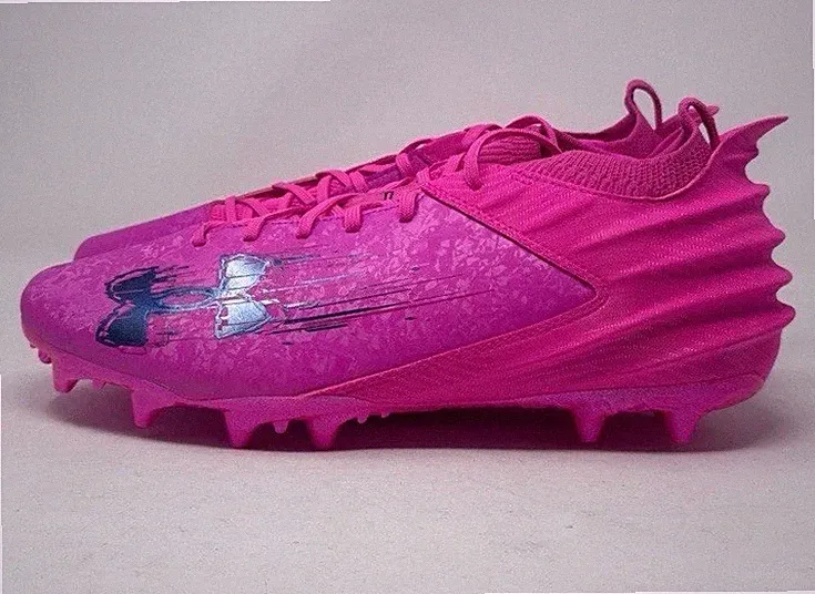 UNDER ARMOUR Blur Smoke Suede 2.0 MC Football Cleats Size 15 Pink 3027978-601