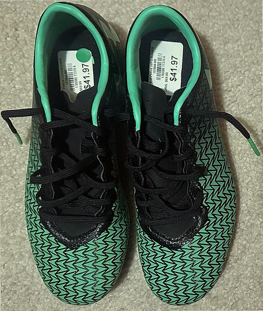 Under Armour Boys CF Force 3.0 FG Ortholite Green Soccer Cleats- Size 6.5 New