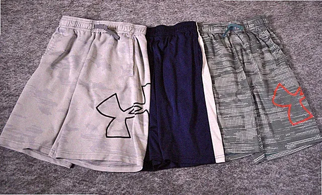 Under Armour Boys Youth M Heat Gear Athletic Shorts Drawstring Lot of 3