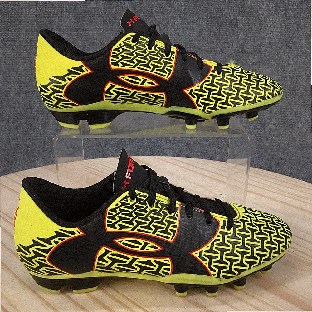 Under Armour CF Force 2.0 FG Soccer Cleats Sneakers Youth 4.5 Low Yellow Black