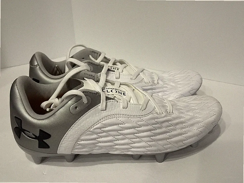 Under Armour Clone Magnetico Pro 2 FG Soccer White Cleats Men's Size 9 NEW