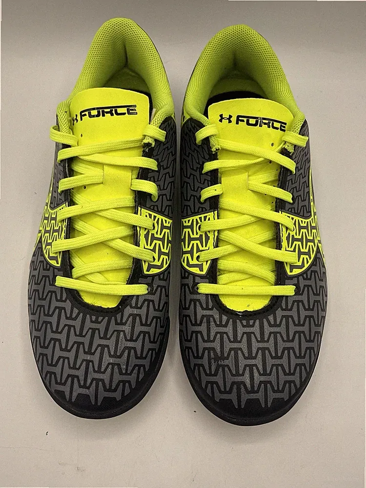 Under Armour Force Size 3 Y Youth Gray Neon Indoor Soccer Cleats
