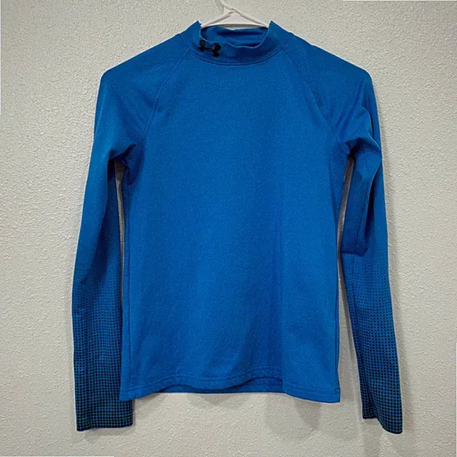 Under Armour Kids ColdGear Fitted Mock Neck Long Sleeve Shirt Blue YLG Large