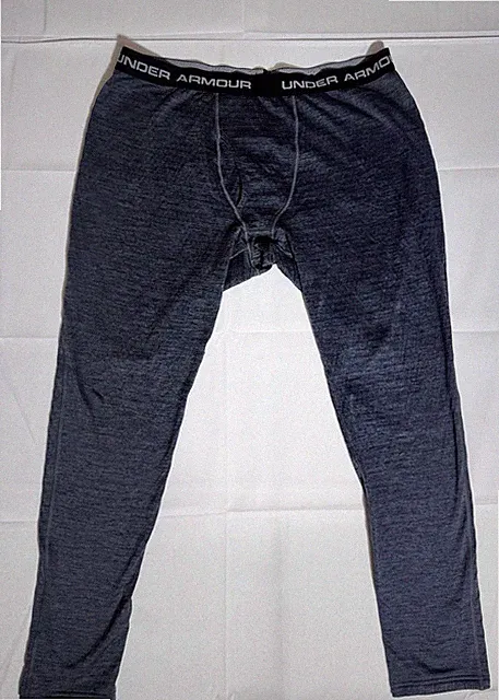 Under Armour Leggings, ColdGear, Fitted, Chambray, Base 3.0, Gray, Male, 2XL