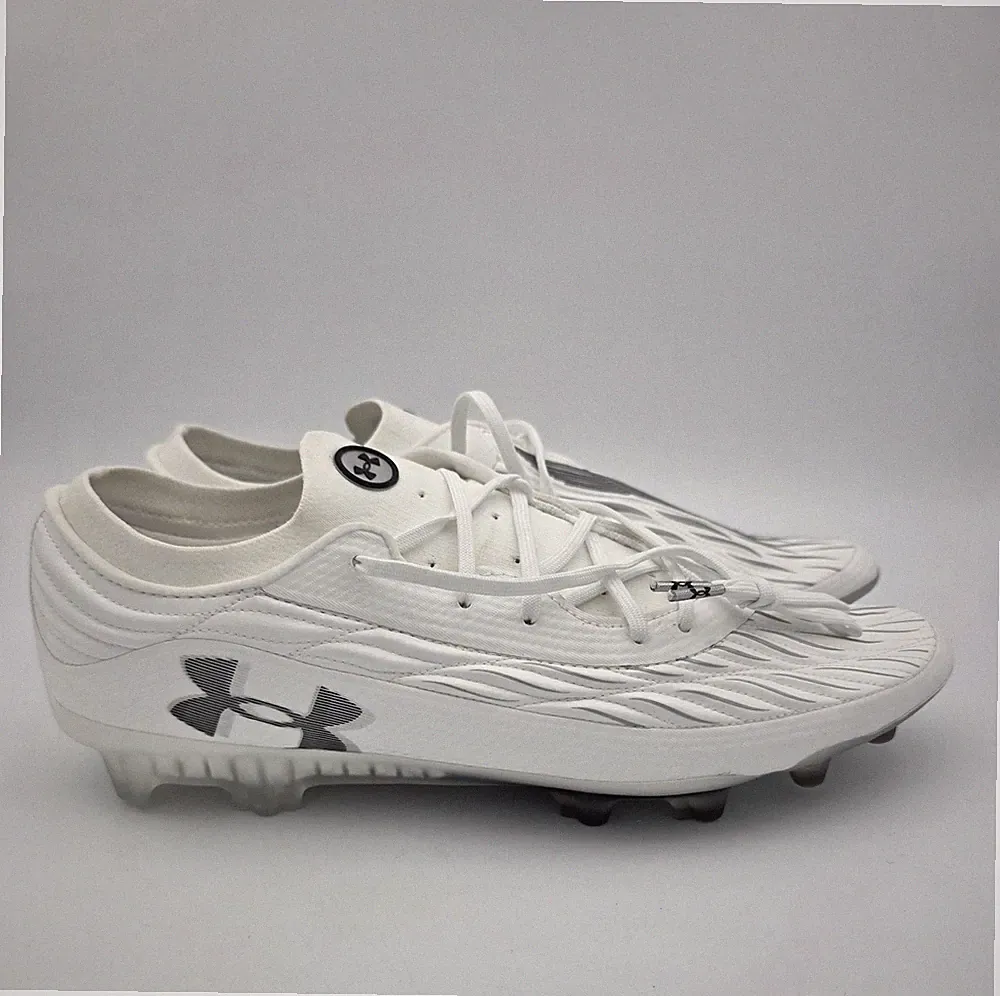 Under Armour Magnetico Elite 4 FG Soccer Cleats White Black 3027700-101 Men's 14