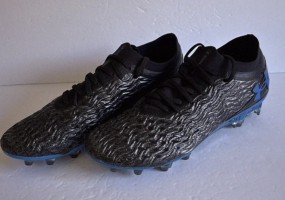 Under Armour Magnetico Elite 5 FG NEW Mens Black Blue Soccer Cleats Size 10