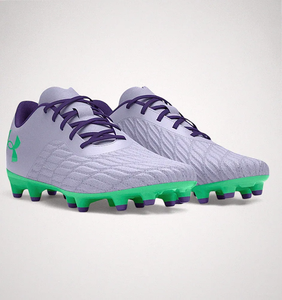 Under Armour Magnetico Select 3.0 FG Soccer Cleats 3027039-102 Purple/Green
