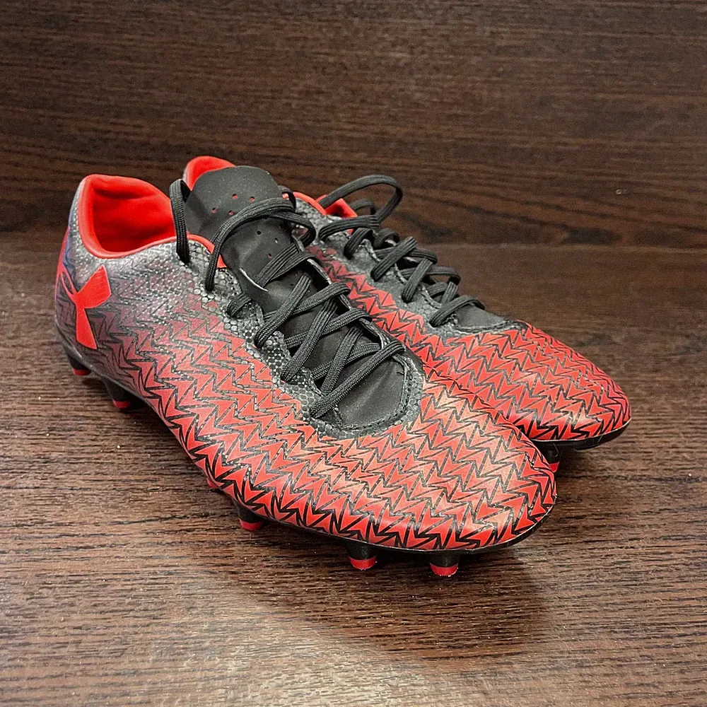 Under Armour Men's Soccer Cleats Size 8 Red Black Spotlight FG 1278819-001