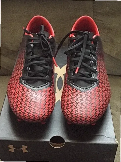 Under Armour Soccer Cleats Men Size 7 UA CF Force 3.0 FG Shoes Lace up Red/Black