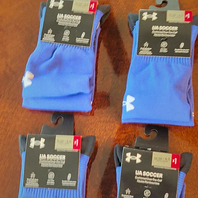 Under Armour Soccer Cushioned Over-the-Calf Socks Blue Kids 13.5k - 4.5 - ALL 4