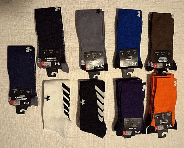 Under Armour Soccer Socks Lot 11 Pairs OTC Men 8.5-13 Women 10-14