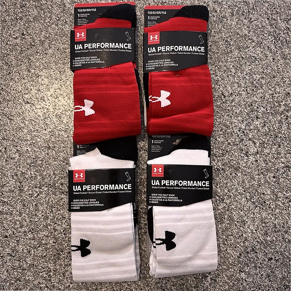 Under Armour Soccer Socks Youth Large Lot 4 Pairs Kids 1-4Y Elite Performance