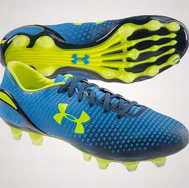 Under Armour Speed Force III Indoor Soccer Shoes Electric Blue Yellow Sz 6 GuC