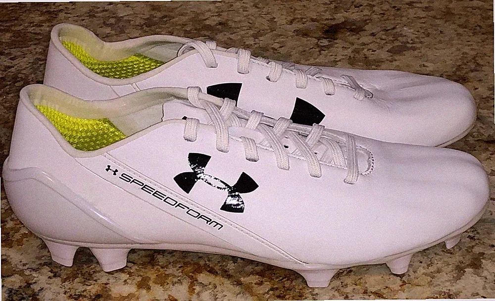 UNDER ARMOUR SpeedForm CRM Leather FG White Soccer Cleats NEW Mens Boys Girls 5