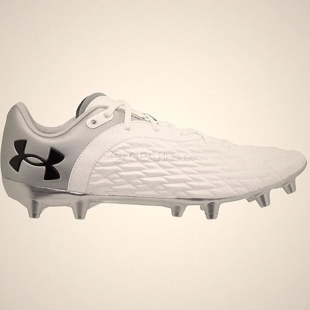 Under Armour UA Clone Magnetico Premier 2 FG Soccer Cleats, White, Mens Size 7