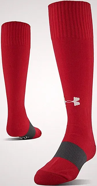 UNDER ARMOUR UA HEATGEAR YOUTH SOCCER SOCK Over-The-Calf Youth Large Shoe Sz 1-4