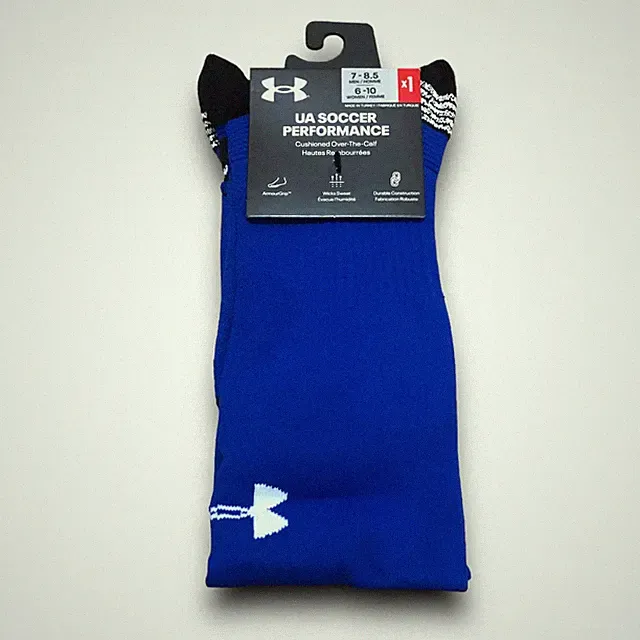 Under Armour UA Soccer Performance Over the Calf Socks Medium 7-8.5 Royal Blue