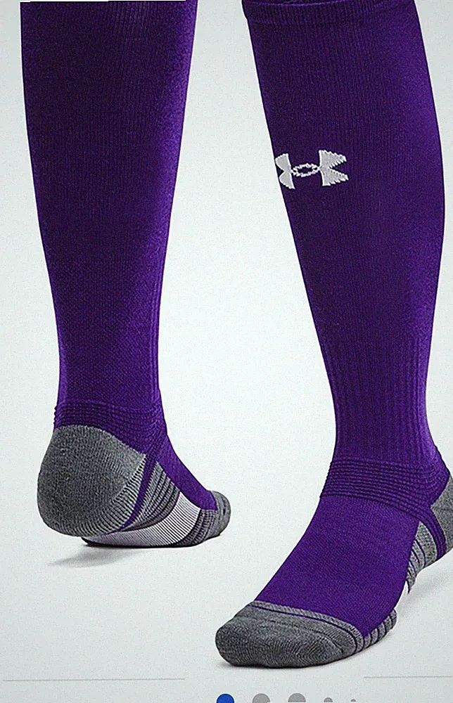 UNDER ARMOUR UA SOCCER YOUTH OVER THE CALF SOCKS SIZE 13.5K-4.5 PURPLE SMALL