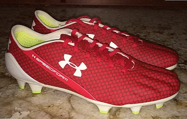 UNDER ARMOUR UA SpeedForm CRM FG RED White Soccer Cleats NEW Mens Sz 7