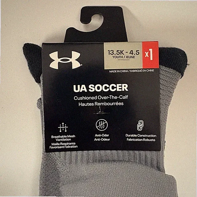 Under Armour Youth UA Soccer Socks Cushioned Over The Calf OTC 13.5K-4.5Y