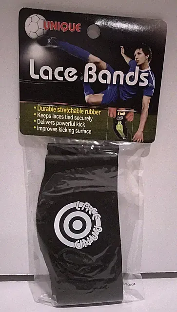 Unique Sports Set of 2 Rubber Lace Bands - Cleat Lace Covers, Black (Pack of 3)