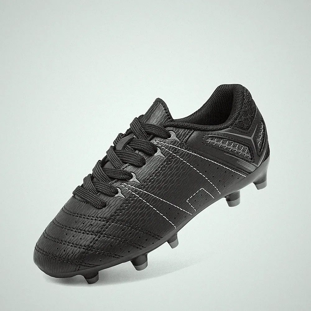 Unisex-Child Soccer Cleats,Black/Grey,2 Little Kid
