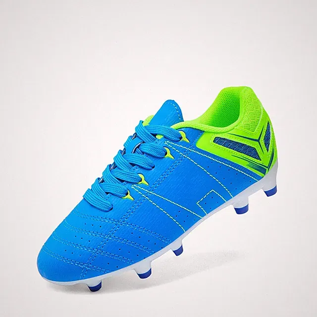 Unisex-Child Soccer Cleats,Royal/Lemon/Green,3 Little Kid