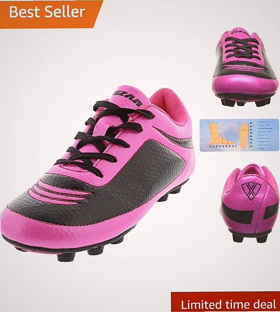 Unisex Kids Soccer Cleats – Comfortable Rubber Sole Shoes for Outdoor Sports Fun