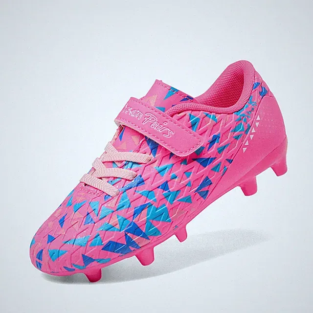 Unisex-Kids Soccer Cleats,Hot Pink/RoyalBlue,4 Big Kid