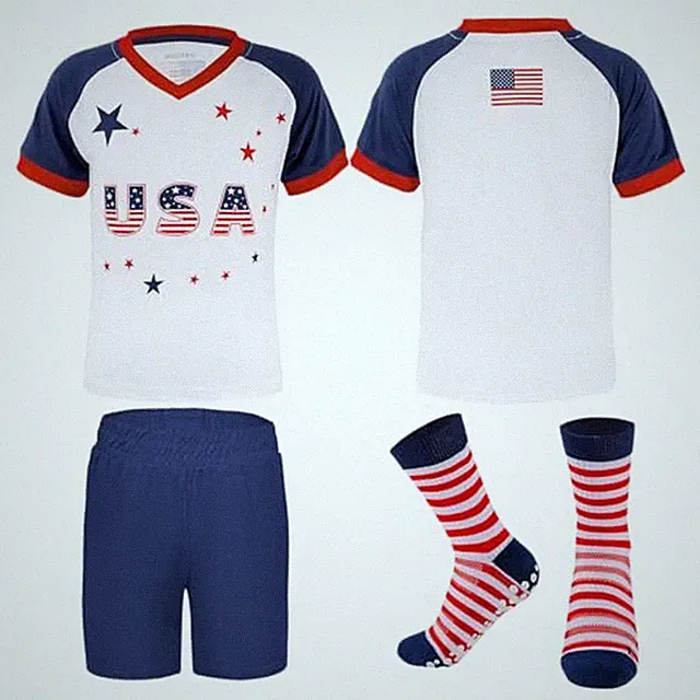 Unisex Kids Soccer Jersey Set Boys Soccer Shirts and Shorts With Socks Girls...
