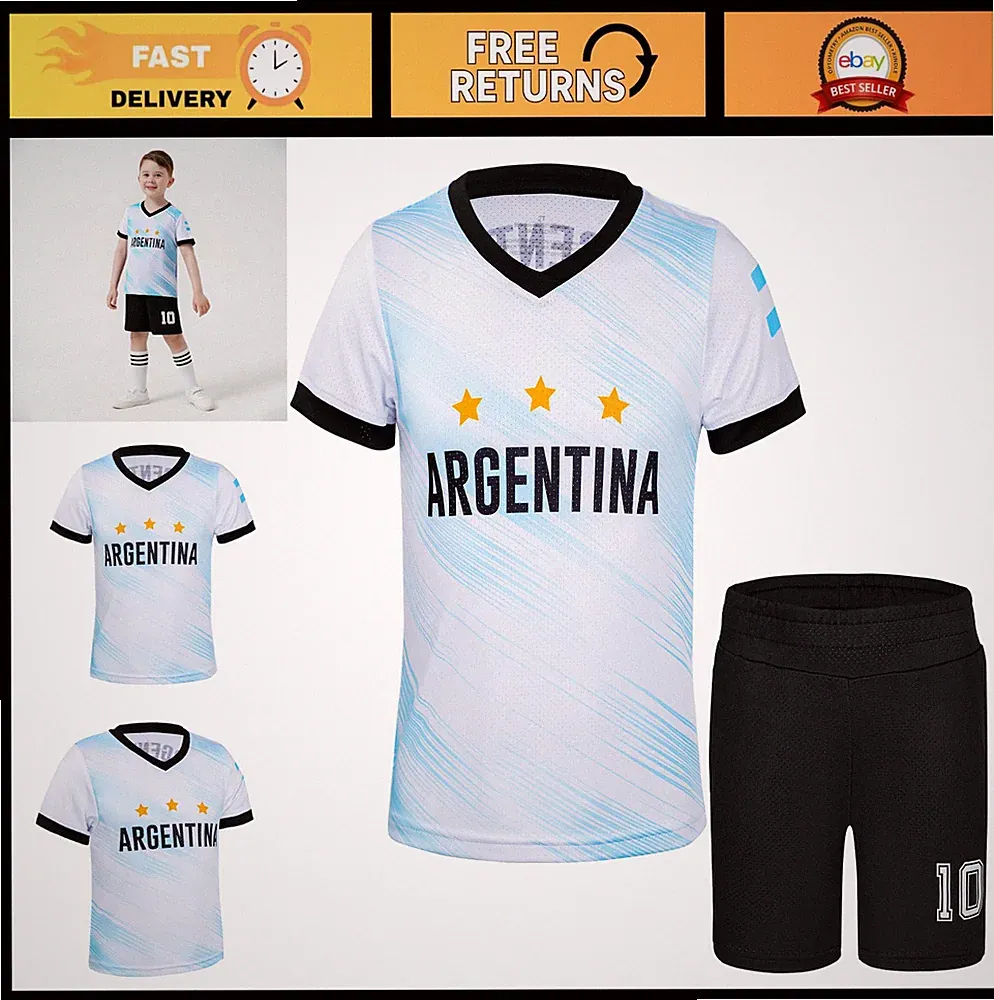 Unisex Kids Soccer Jersey - Soft Football Shirts for Girls & Boys, Ages 2-14, Pe
