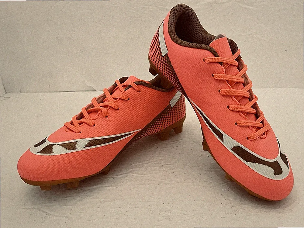 Unisex Lace Up Low Soccer Cleats/Turf Shoes Pink/Gold Men’s Women’s Kid’s, Sz 36