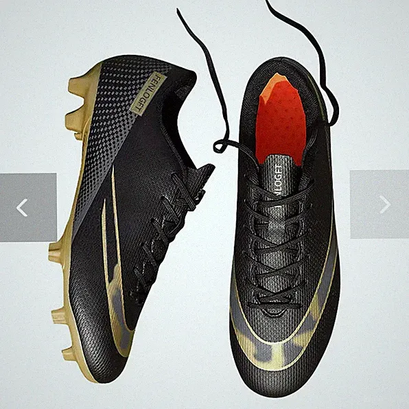 Unisex Leather Soccer Cleats with Lace-Up Closure - Turf Football Shoes for Men