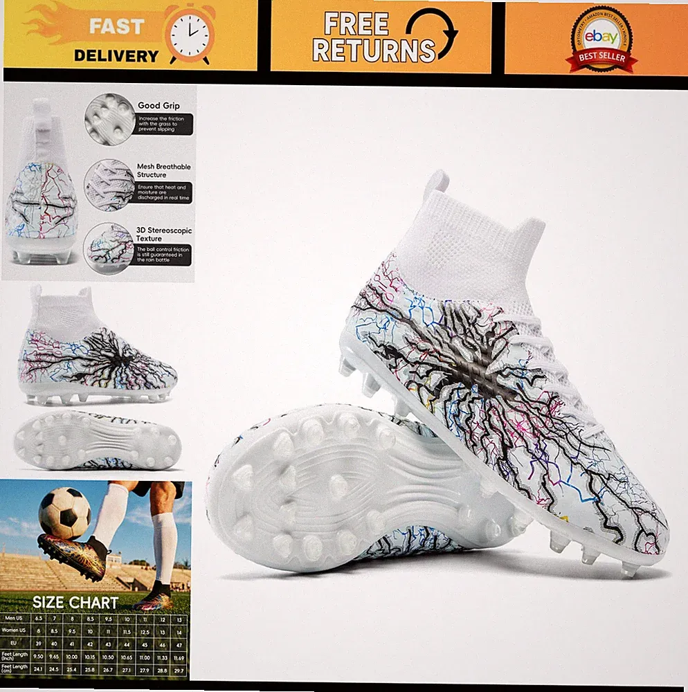 Unisex Multi-Surface Soccer Cleats for Men & Women - Football Shoes, Athletic Fo