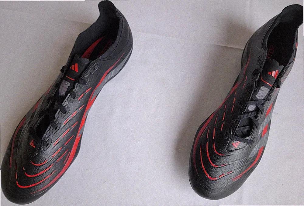 Unisex Size 13M/14W Black/Red/Grey Adidas Predator League FG/MG Soccer Cleats